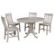 International Concepts Round 36 in Round Extension Dining Table with 4 Cafe Chairs, Washed Gray Taupe, 36 in W, 48 in L K09-36RXT-C61-4 - alternate 1
